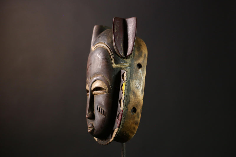 African Guro Mask - Vintage Hand-Carved Wooden Tribal Mask, Unique Wall Art Decor, Authentic African Sculpture for Home-G3957