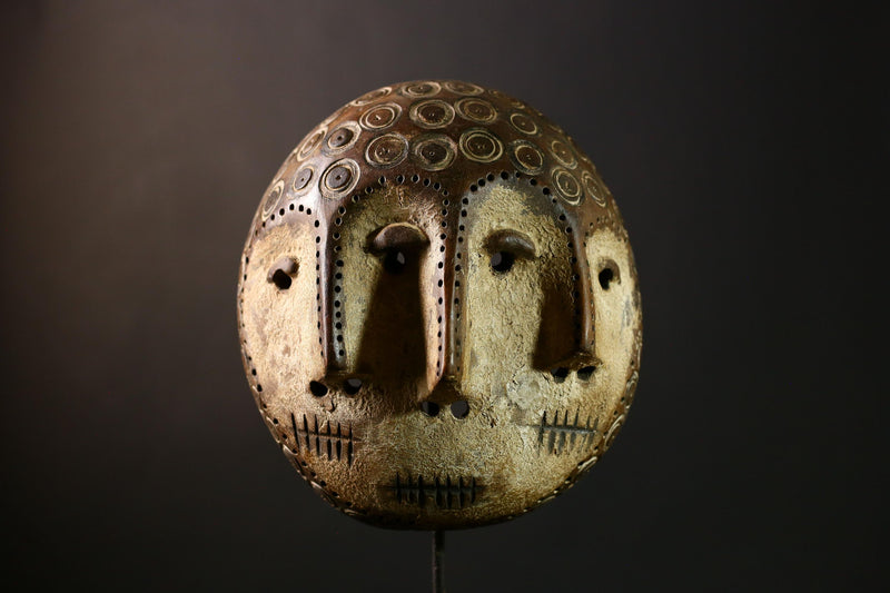 African Lega Mask - Unique Hand-Carved Wooden Tribal Art for Home Decor - Authentic African Wall Art Piece for Collectors-G3950