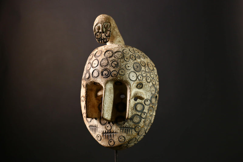 African Bwami Lega Mask - Unique Hand-Carved Wood Tribal Wall Art, Rare Congo Collectible, Perfect for Art & Home Décor Lovers!-G3949