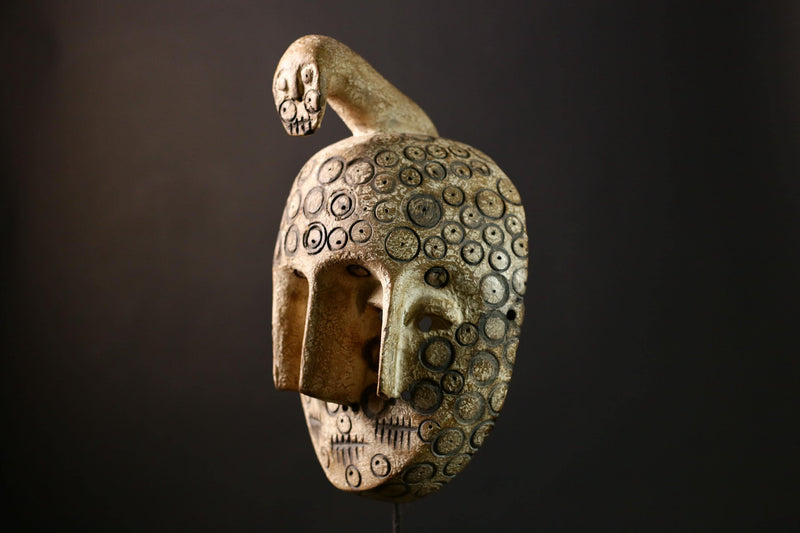 African Bwami Lega Mask - Unique Hand-Carved Wood Tribal Wall Art, Rare Congo Collectible, Perfect for Art & Home Décor Lovers!-G3949