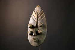 African Mask Handcrafted Grebo Tribal Art - Unique Wooden Wall Sculpture, Ethnic Home Decor, Cultural Collectible for Art Lovers -5269