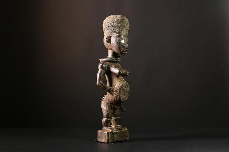 African Vintage Nkisi Nkondi Statue - African Collectible Voodoo Doll Art-G3679