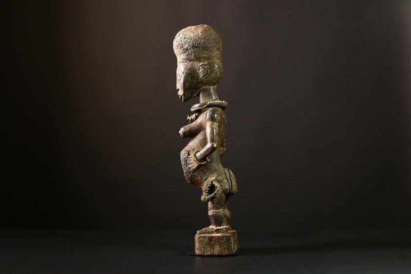 African Vintage Nkisi Nkondi Statue - African Collectible Voodoo Doll Art-G3679