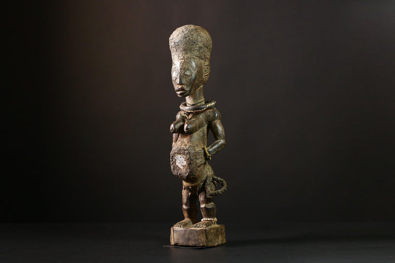 African Vintage Nkisi Nkondi Statue - African Collectible Voodoo Doll Art-G3679