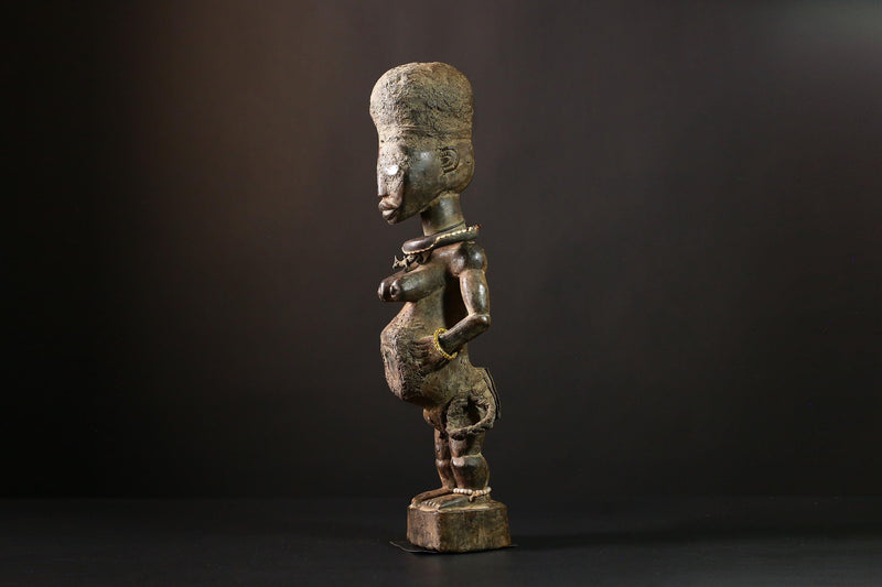 African Vintage Nkisi Nkondi Statue - African Collectible Voodoo Doll Art-G3679