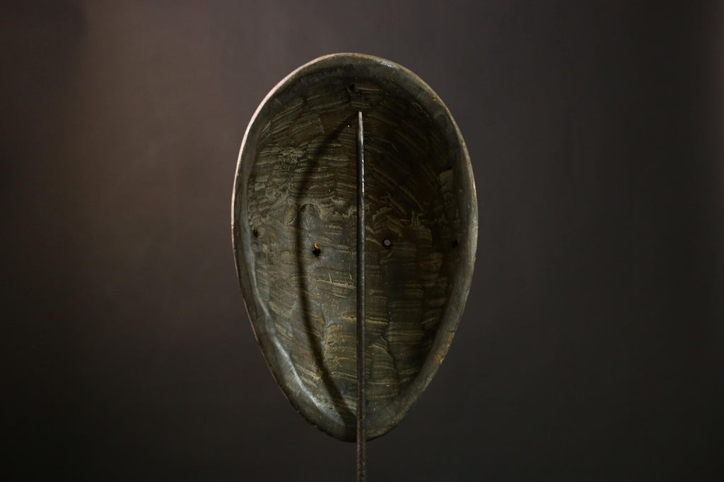 African Lega Mask - Handcrafted Wooden Tribal Wall Art, Unique Ethnic Decor, Stunning Collectible Sculpture from Congo Artisan-G1965