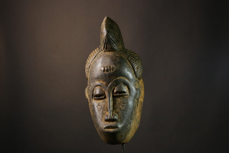 African Guru Mask - Hand-Carved Wooden Tribal Wall Art, Unique Ethnic Decor, Stunning Collectible Sculpture from Africa-G1920