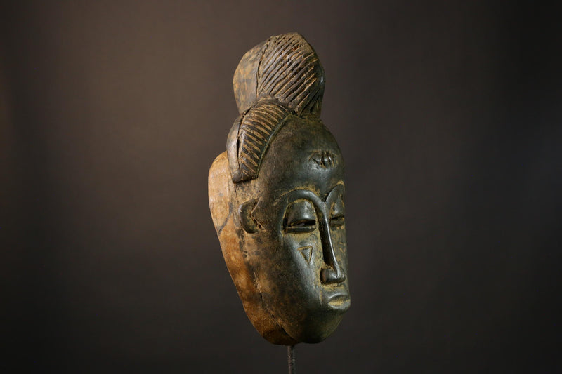 African Guru Mask - Hand-Carved Wooden Tribal Wall Art, Unique Ethnic Decor, Stunning Collectible Sculpture from Africa-G1920