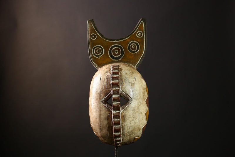 African Bobo Mask - Handcrafted Wooden Tribal Wall Art, Unique Ethnic Sculpture, Vintage Accent Decor for Home and Collectibles-6051