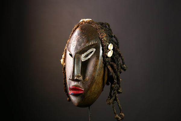 African DAN Mask - Handcrafted Wooden Tribal Wall Art, Unique Ethnic Sculpture, Vintage Home Decor for Collectors and Art Lovers-8153