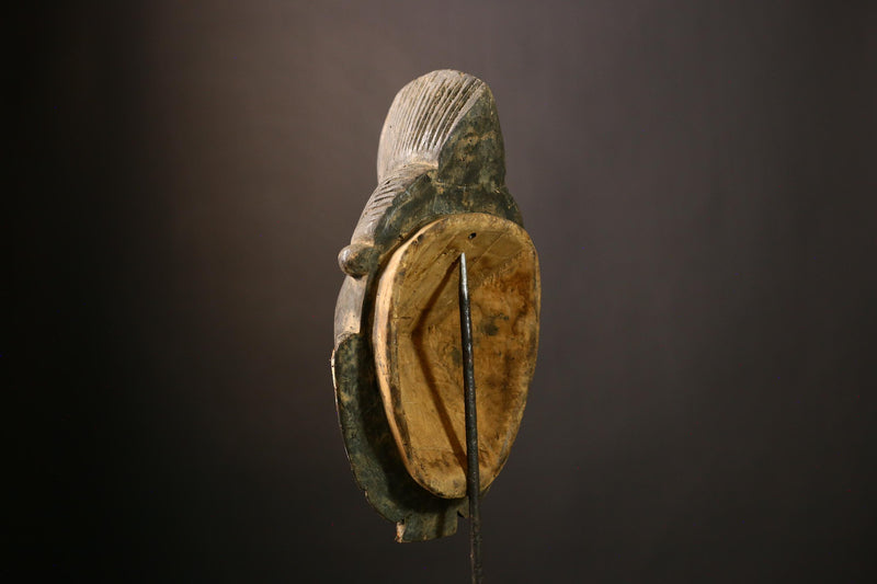 African Baule Mask - Hand-Carved Wooden Tribal Wall Art, Unique Vintage Decor, Ethnic Sculpture for Home and Art Collectors-G1906