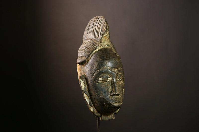African Baule Mask - Hand-Carved Wooden Tribal Wall Art, Unique Vintage Decor, Ethnic Sculpture for Home and Art Collectors-G1906