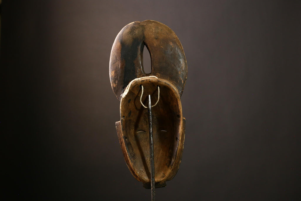 African Baule Mask - Collectible Hand Carved Wooden Wall Art, Unique Tribal Decor, Ethnic Sculpture for Home and Collectors' Displays-9467