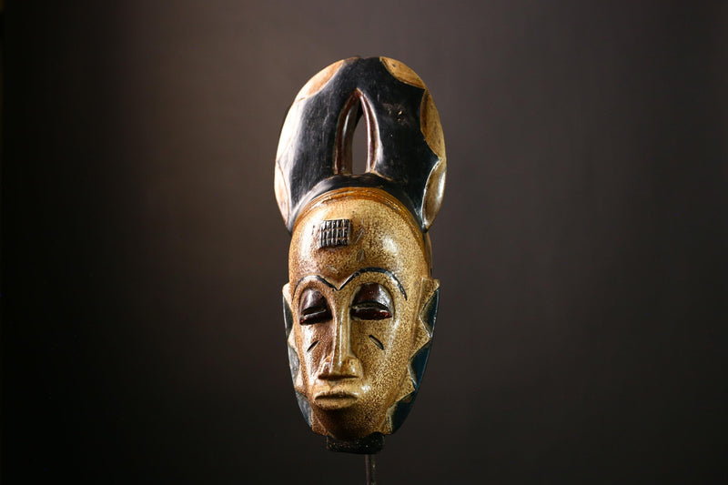 African Baule Mask - Collectible Hand Carved Wooden Wall Art, Unique Tribal Decor, Ethnic Sculpture for Home and Collectors' Displays-9467