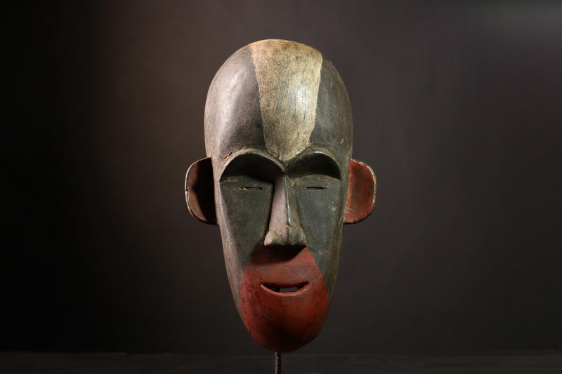 African Lega Mask - Hand-Carved Wooden Tribal Wall Art, Unique Collectible Decor, Ethnic Sculpture for Home and Art Lovers-9466