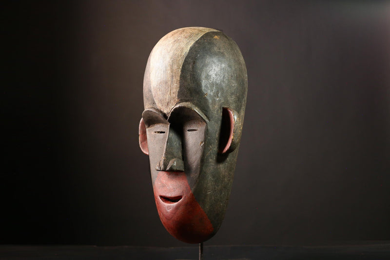 African Lega Mask - Hand-Carved Wooden Tribal Wall Art, Unique Collectible Decor, Ethnic Sculpture for Home and Art Lovers-9466