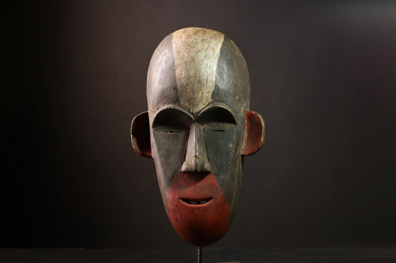 African Lega Mask - Hand-Carved Wooden Tribal Wall Art, Unique Collectible Decor, Ethnic Sculpture for Home and Art Lovers-9466