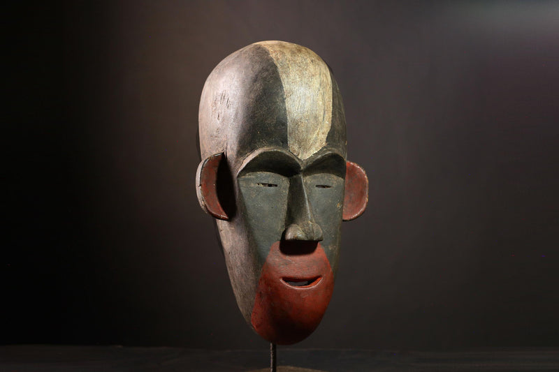 African Lega Mask - Hand-Carved Wooden Tribal Wall Art, Unique Collectible Decor, Ethnic Sculpture for Home and Art Lovers-9466