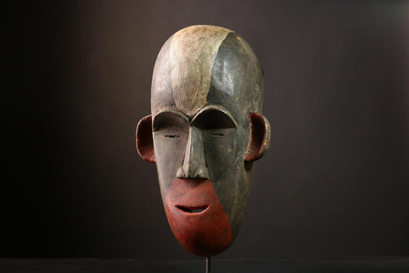 African Lega Mask - Hand-Carved Wooden Tribal Wall Art, Unique Collectible Decor, Ethnic Sculpture for Home and Art Lovers-9466