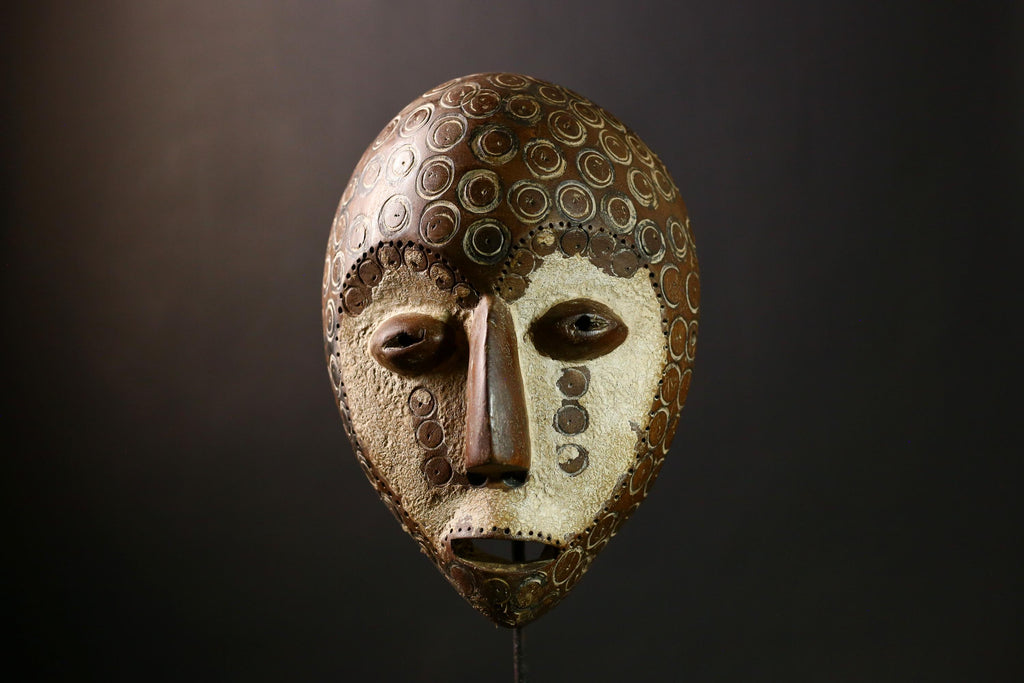 African Bwami Mask - Unique Handcrafted Wooden Tribal Wall Art from Congo, Ethnic Sculpture for Home Decor and Collectors-G3970