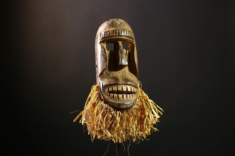 African Mask - Authentic Hand-Carved Tribal Dan Mask from Liberia - Unique Decorative Art Piece for Home Décor and Cultural Collection-G3701