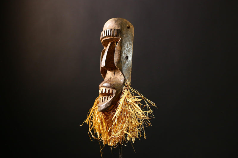 African Mask - Authentic Hand-Carved Tribal Dan Mask from Liberia - Unique Decorative Art Piece for Home Décor and Cultural Collection-G3701