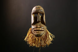 African Mask - Authentic Hand-Carved Tribal Dan Mask from Liberia - Unique Decorative Art Piece for Home Décor and Cultural Collection-G3701