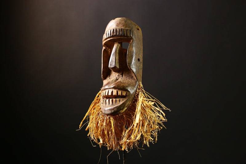 African Mask - Authentic Hand-Carved Tribal Dan Mask from Liberia - Unique Decorative Art Piece for Home Décor and Cultural Collection-G3701