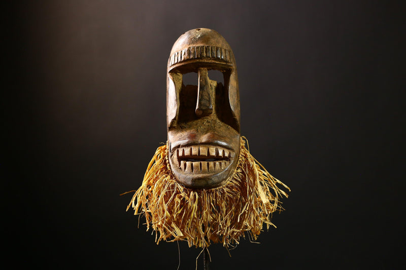 African Mask - Authentic Hand-Carved Tribal Dan Mask from Liberia - Unique Decorative Art Piece for Home Décor and Cultural Collection-G3701