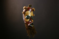 African Mask - Handcrafted Dan 'Dean Gle' Wall Art - Unique Tribal Decor Collectible for Home and Cultural Art Display-G3700