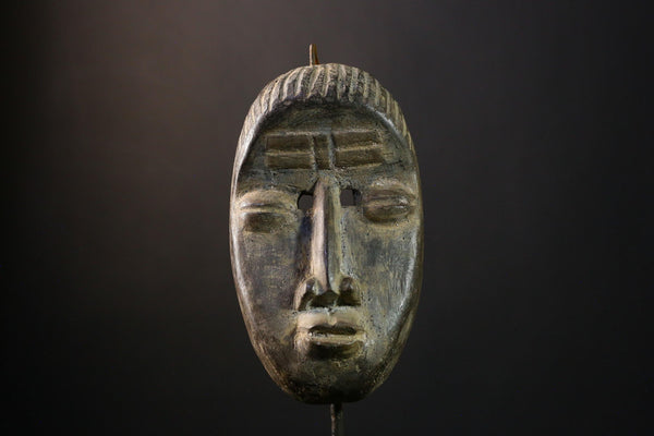 African Mask - Hand-Carved Tribal Dan Crane Art - Unique Wooden Collectible for Home Décor and Ethnic Wall Display Sculpture-G3720