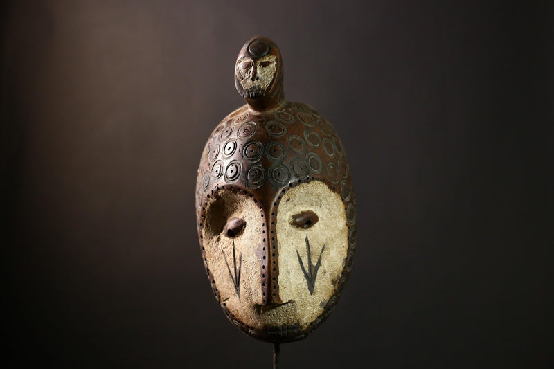 African Bwami Mask Authentic Lega Tribal Art, Handcrafted Wooden Sculpture, Unique Ethnic Home Decor, Collectible DR Congo Artifact-G3983