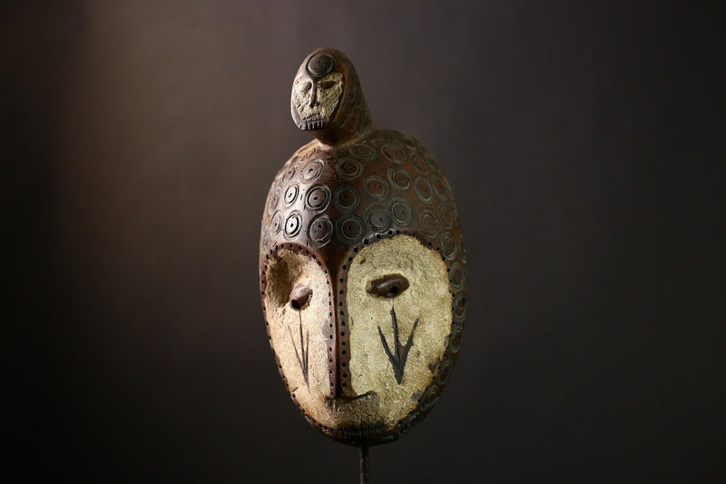 African Bwami Mask Authentic Lega Tribal Art, Handcrafted Wooden Sculpture, Unique Ethnic Home Decor, Collectible DR Congo Artifact-G3983