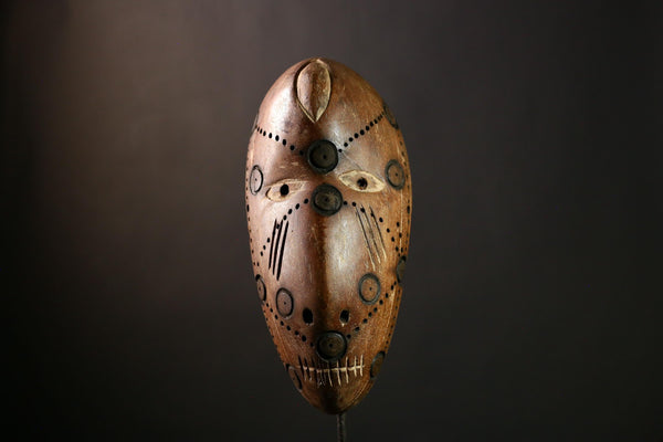 African Bwami Mask Vintage Lega Tribal Art, Hand-Carved Wooden Sculpture, Unique Cultural Decor, Collectible Home Display-G3982