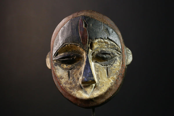 African Kwele Tribal Mask from Gabon, Authentic Handcrafted Art, Unique Cultural Home Decor, Ethnic Collectible Sculpture Piece-G3726