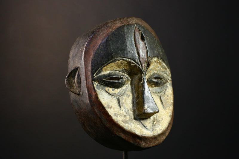 African Kwele Tribal Mask from Gabon, Authentic Handcrafted Art, Unique Cultural Home Decor, Ethnic Collectible Sculpture Piece-G3726