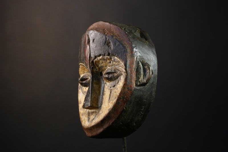 African Kwele Tribal Mask from Gabon, Authentic Handcrafted Art, Unique Cultural Home Decor, Ethnic Collectible Sculpture Piece-G3726