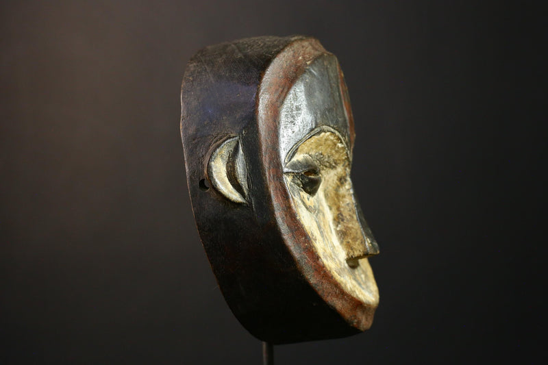 African Kwele Tribal Mask from Gabon, Authentic Handcrafted Art, Unique Cultural Home Decor, Ethnic Collectible Sculpture Piece-G3726