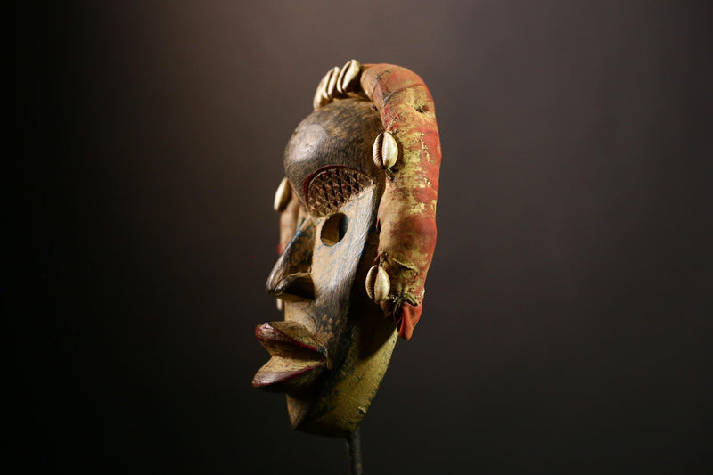 African Dan Tribal Mask Handcrafted Wooden Wall Art, Unique Ethnic Decor Sculpture, Authentic Collectible Tribal Piece-G1135