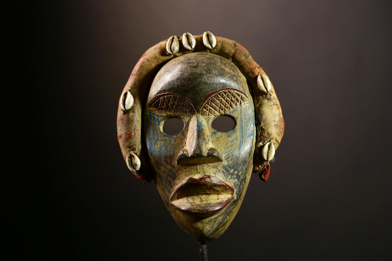 African Dan Tribal Mask Handcrafted Wooden Wall Art, Unique Ethnic Decor Sculpture, Authentic Collectible Tribal Piece-G1135