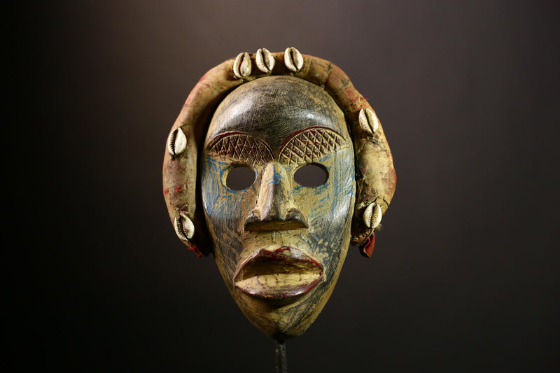 African Dan Tribal Mask Handcrafted Wooden Wall Art, Unique Ethnic Decor Sculpture, Authentic Collectible Tribal Piece-G1135