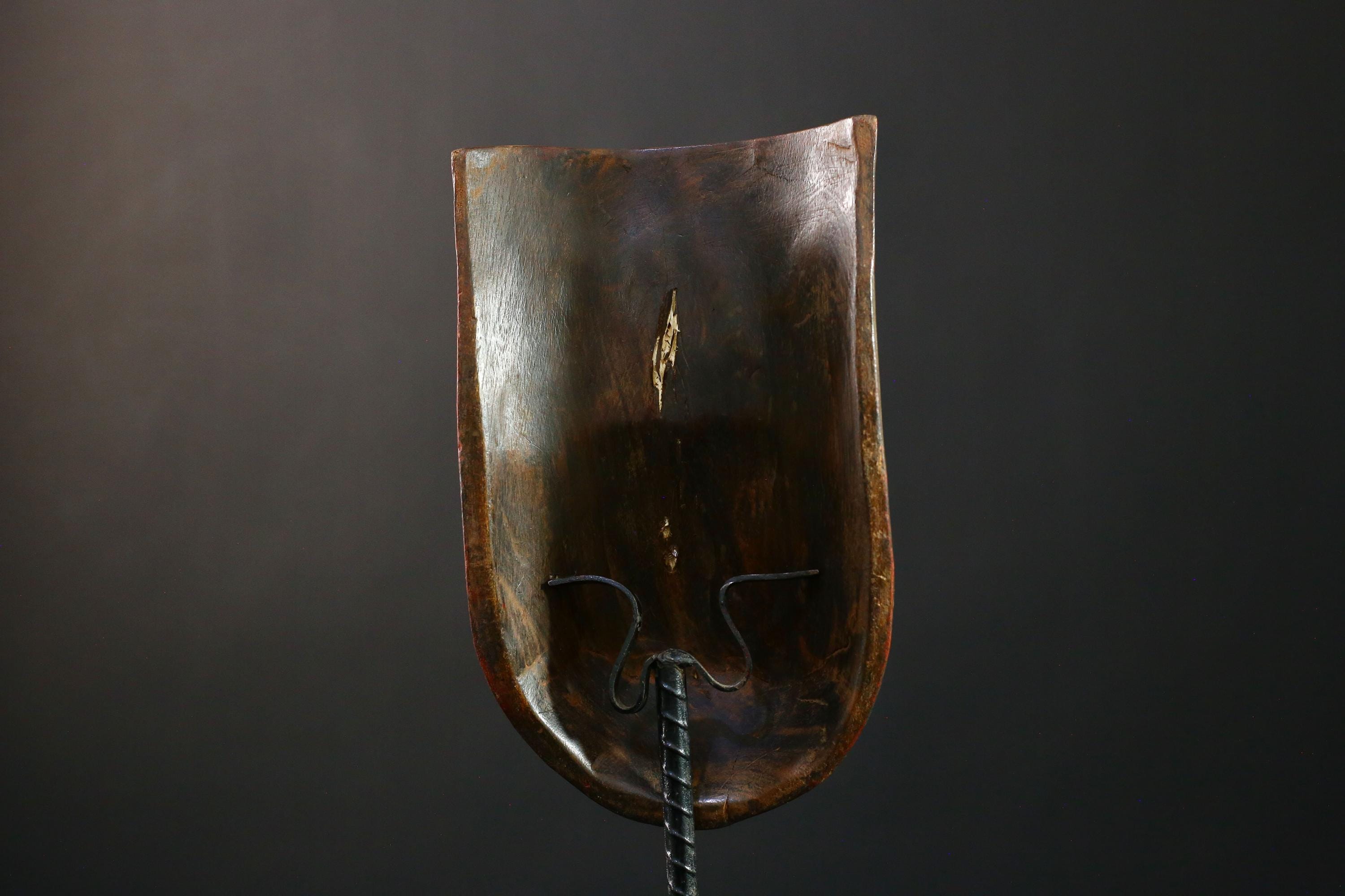 African Mask - Authentic Makonde Belly Mask, Hand-Carved Wooden Wall Art, Unique Tribal Decor, Cultural Home Accent for Collectors-G3753