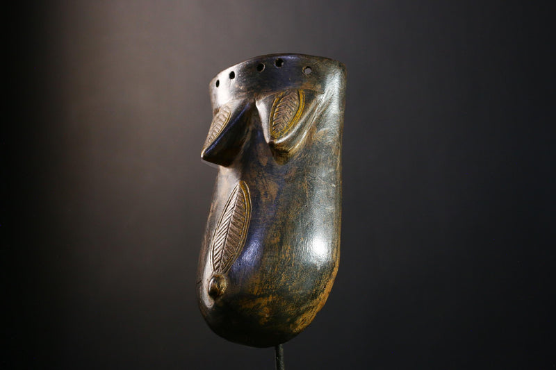 African mask Antique Makonde Belly Mask Art from Tanzania Unique Wall Hanging Decor Piece for Home Display-G3752