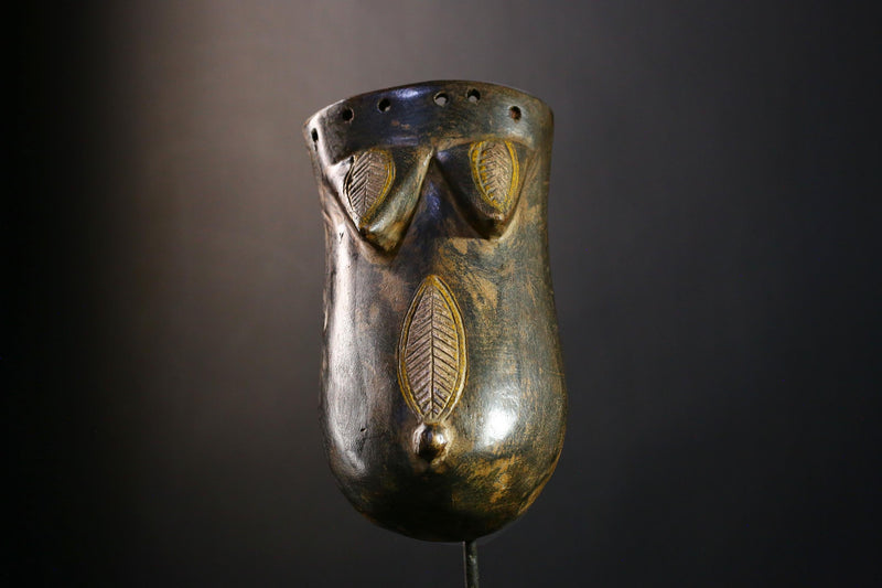 African mask Antique Makonde Belly Mask Art from Tanzania Unique Wall Hanging Decor Piece for Home Display-G3752