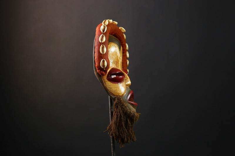 African Mask -Antique Dan Zakpai Wooden Mask, Unique Wall Hanging Art, Tribal Home Decor, Ethnic Sculpture, Collectible Cultural Piece-G3749