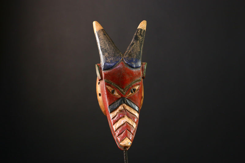 African Mask - Bobo Fing Antelope Hand-Carved Mask, Unique Tribal Wood Art, Cultural Wall Decor, Collectible Ethnic Sculpture Piece- G3748