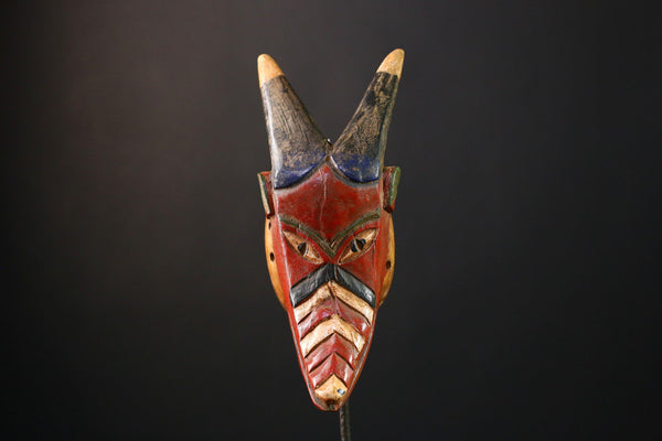 African Mask - Bobo Fing Antelope Hand-Carved Mask, Unique Tribal Wood Art, Cultural Wall Decor, Collectible Ethnic Sculpture Piece- G3748