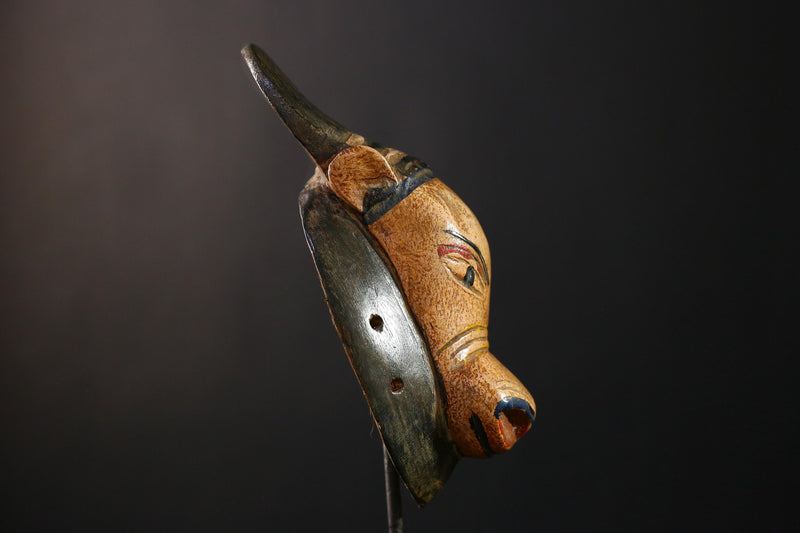 African Mask - Bobo Fing Antelope Hand-Carved Mask, Unique Tribal Wood Art, Cultural Wall Decor, Collectible Ethnic Sculpture Piece- G3747