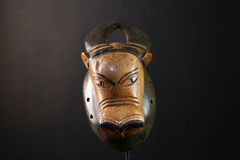 African Mask - Bobo Fing Antelope Hand-Carved Mask, Unique Tribal Wood Art, Cultural Wall Decor, Collectible Ethnic Sculpture Piece- G3747