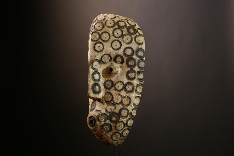 African Lega Mask: Authentic Tribal Wood Sculpture | Unique White Face Wall Art | Stunning Home Decor for Collectors and Enthusiasts-G4020